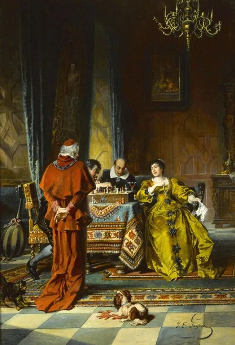 Jakob Emmanuel Gaisser (1825–1899), Die Schachpartie